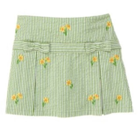 Girls Make A Racquet Stripe Pique Cotton Skort
